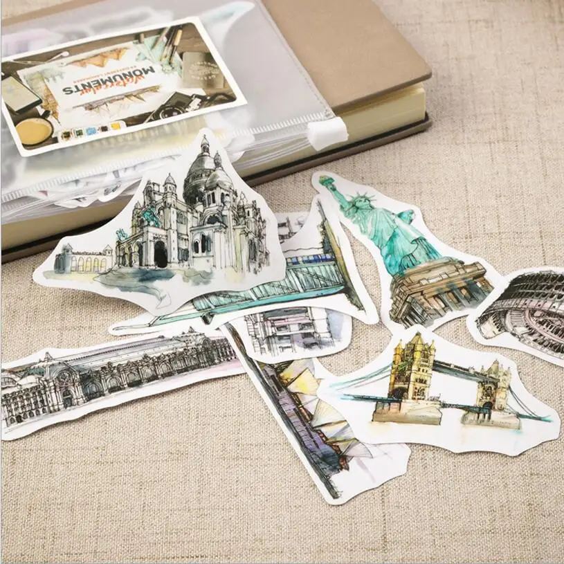 42 шт./лот всемирно известная Ландшафтная архитектура наклейка украшение