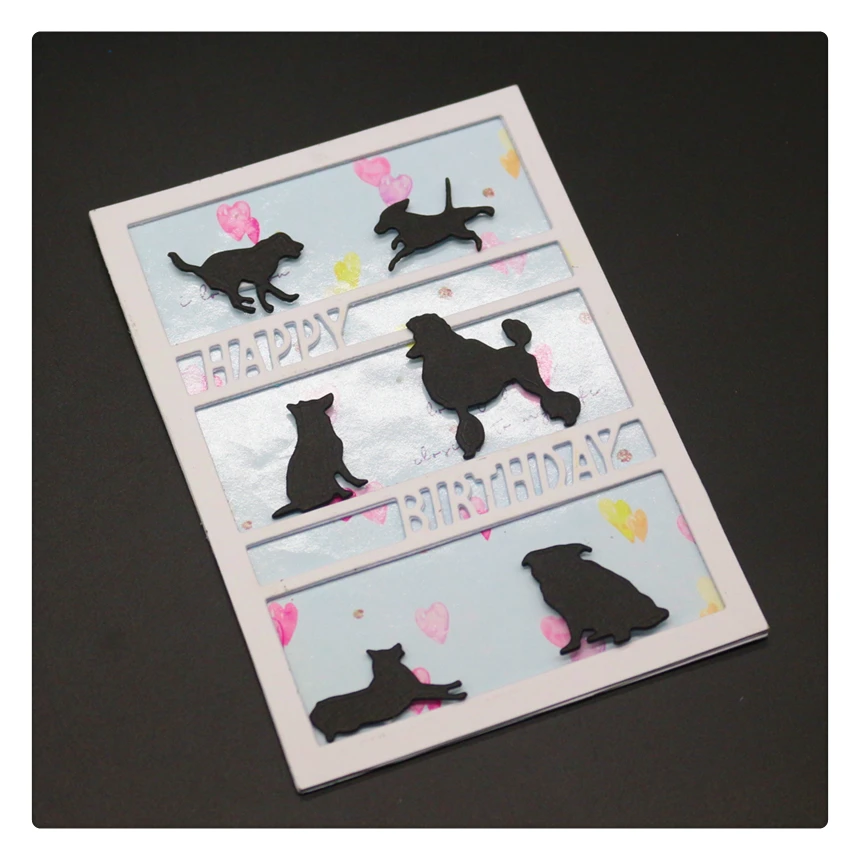 Металлические режущие штампы YINISE для скрапбукинга трафареты карточки кошек