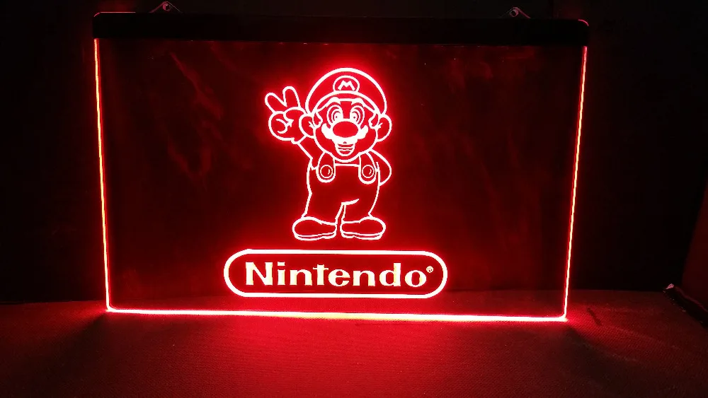 Nintendo игровая комната пивной бар светодиодный неоновый светильник знак подвесной