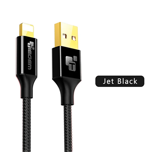 Черный TIEGEM USB зарядный кабель для iPhone 5, 5S, 6s, 6, 7 Plus, кабель для мобильного телефона, кабель для синхронизации данных, 1 м, 2 м, 3 м, зарядный кабель для iOS 9, 10 - Цвет: Черный