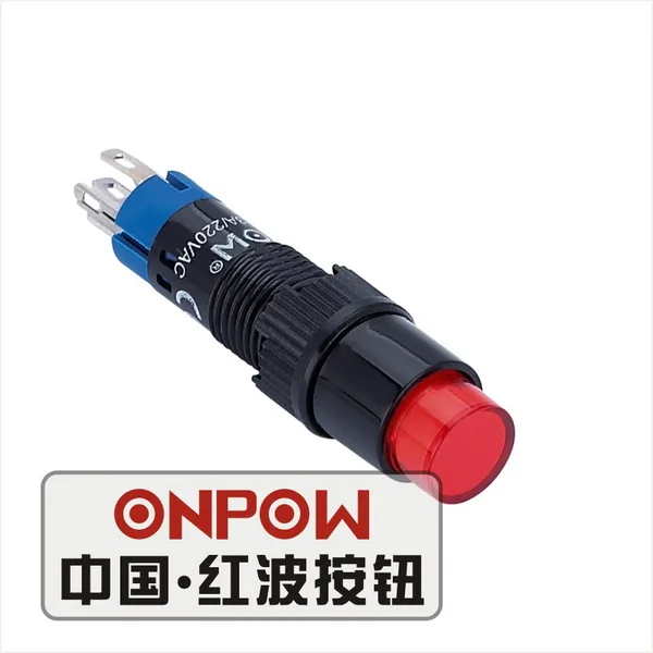 ONPOW 8 мм 1NO1NC красный/зеленый/синий/желтый/белый светодиодный Мгновенный Круглый пластиковая кнопка переключатель(LAS4Y-11) CE, ROHS