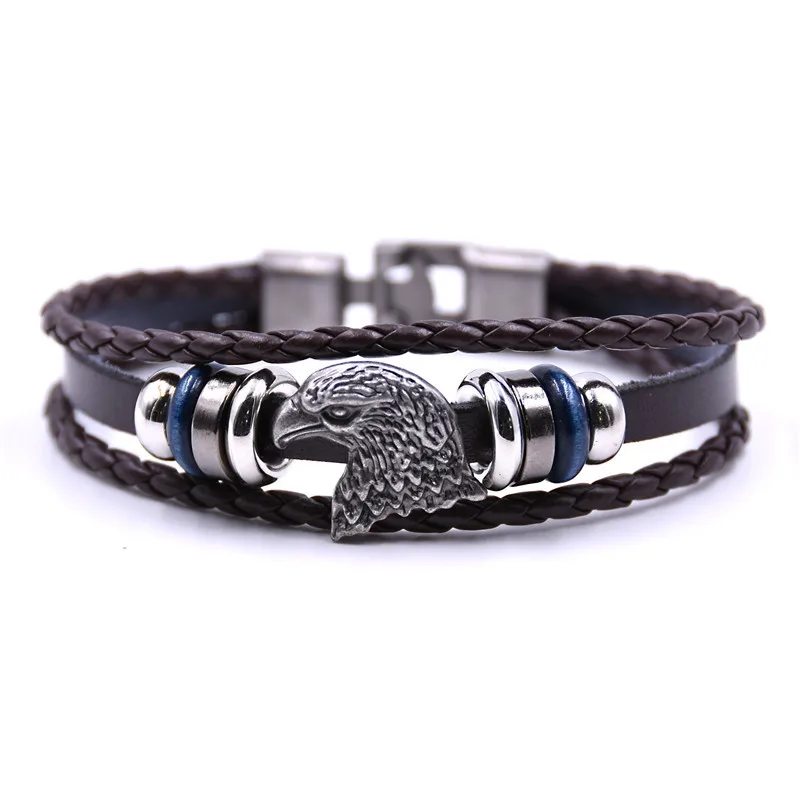 YIZIZAI кожаные браслеты с орлом для мужчин и женщин Pulseira Masculina Bileklik Femme Pulseiras Homme