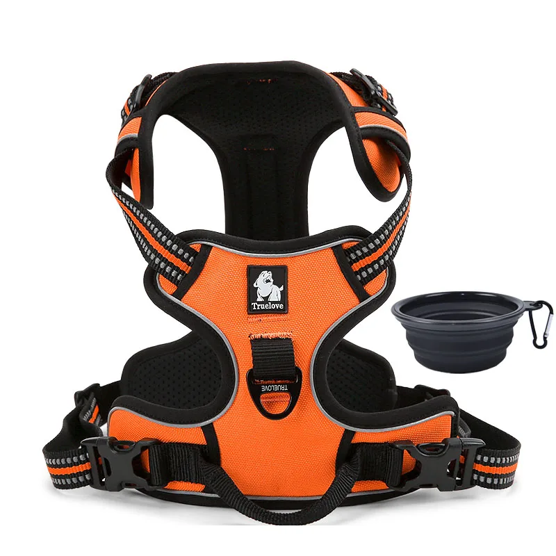 Orange Truelove Dog Harness Small Large Durable Reflective Pet Harness Dog Running Safety Lift Pulling Walking Harness For Dog Travel - Цвет: Orange