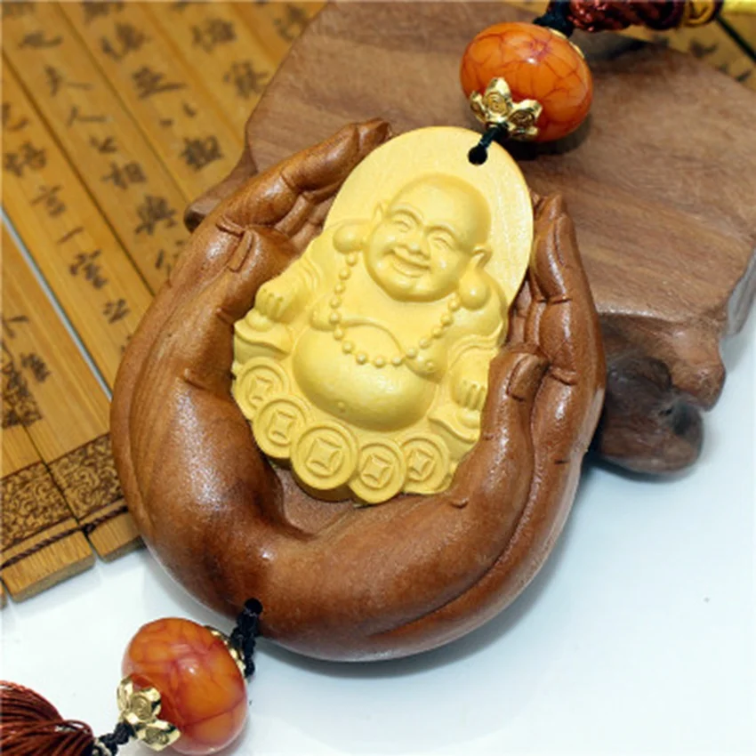 Автомобильная подвеска Будда Huang Yang деревянные Автомобильные украшения Guanyin