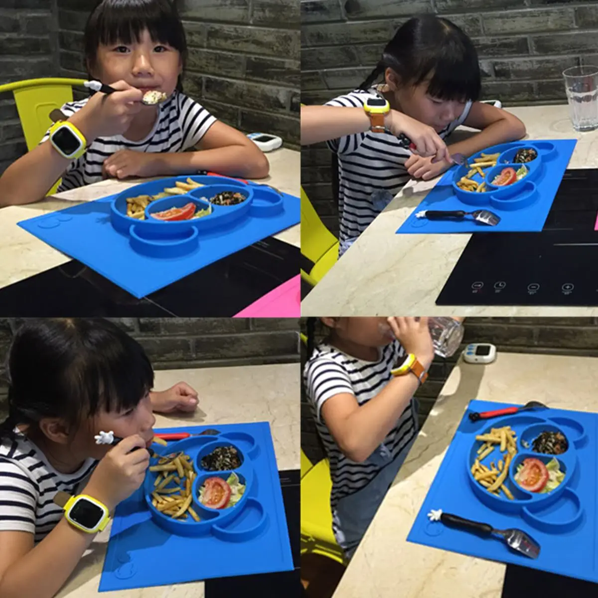 Разделить блюдо чаша Таблички Новый Дети Еда столовых Цельный силиконовый