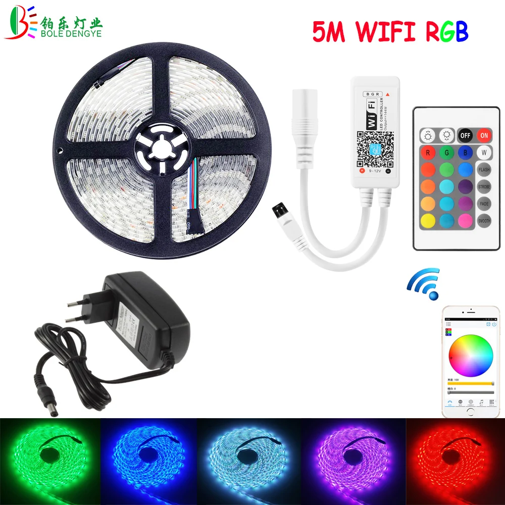 BOLE DENGYE LED WIFI контроллер RGB полоса 5050 водонепроницаемая лента + светодиодный