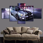 Печатная живопись настенное искусство Модульная картина знаменитый автомобиль Ford Mustang Shellby GT500 Супер Змея Автомобиль Холст плакат украшение для дома
