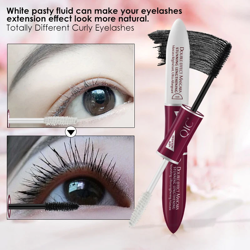 4d Silk Fiber Lash Mascara Waterproof Eyelash Thick Curling Black White Double-head Extension Lengthening |