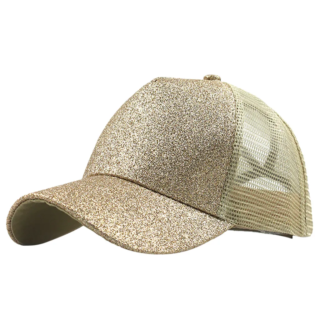 girls cap Ponytail Messy Buns Trucker Plain Baseball Visor Cap Unisex Glitter Hat petten voor mannen cappellini uomo#XP15