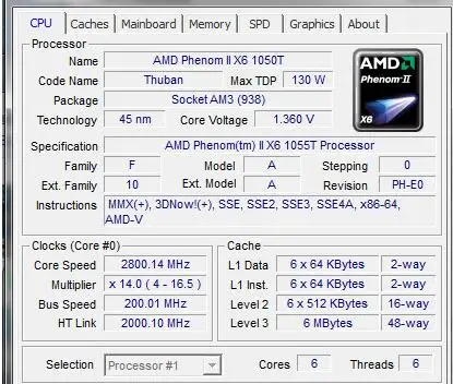 Процессор AMD Phenom X6 1055T X6-1055T 2,8 GHz шестиядерный процессор HDT55TFBK6DGR 125W Socket AM3 938pin