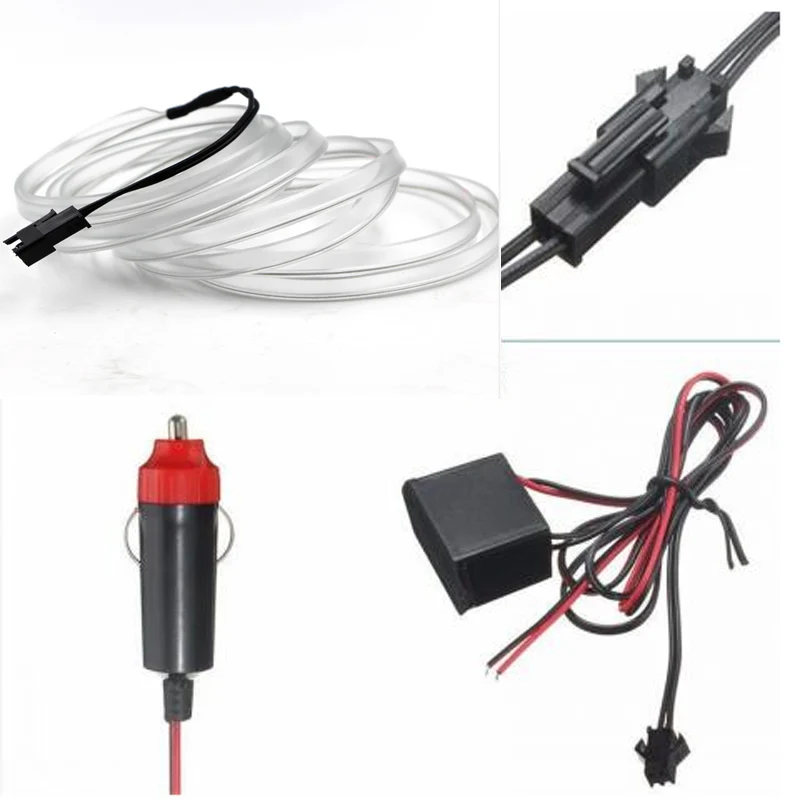 with car charger 2 м/5 м 3 в гибкий неоновый свет светящийся EL провод изолента кабельная лента светодиодный неоновый свет Обувь Одежда автомобиль водонепроницаемый светодиодный полосы - Испускаемый цвет: with car charger