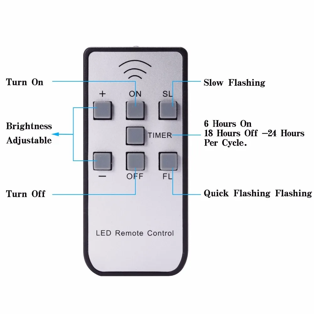 Набор из 6 белых мерцающих светодиодный беспламенных свечей с пультом