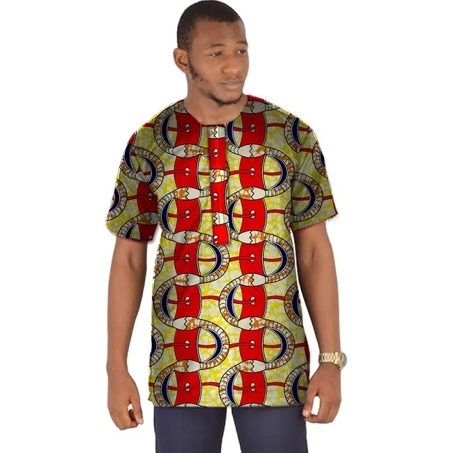 Dashiki Men Dress Tees African Clothes Fashion Print Short Sleeve Tops Man T shirt Africa Style Design Dance Festive Costume |