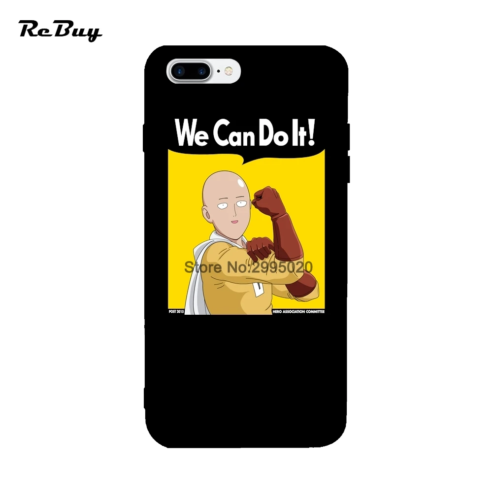 One Punch Man Can Do It Soft TPU Colorful Covers Case For iPhone 6 6S 7 8 Plus X 4.7/5.5 Inch |