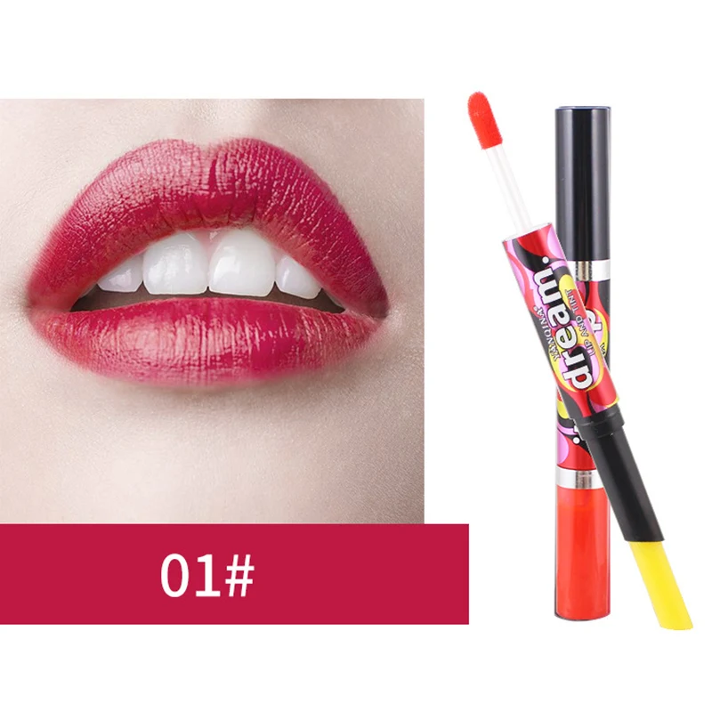 1 шт. двухконцевые губные помады увлажняющий крем водостойкая глазурь для губ