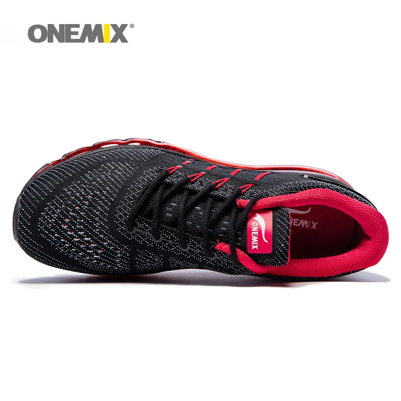 ONEMIX Air/женская спортивная обувь для мужчин; сетчатая уникальная обувь; язык; спортивные кроссовки; Черная дышащая Спортивная обувь; кроссовки с подушкой; 8