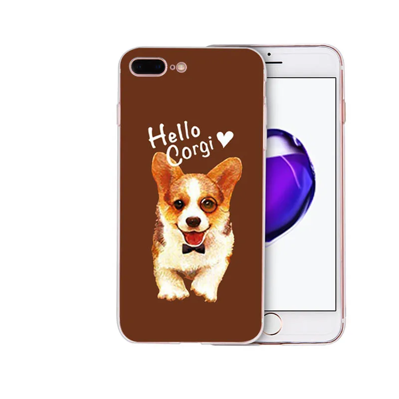 Силиконовый чехол IMIDO с милыми животными Corgi Love Kiss для Iphone мобильный телефон SE 6 6S