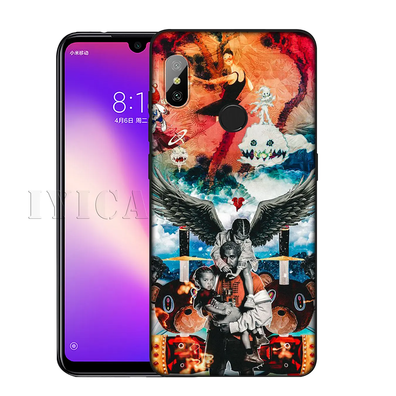 IYICAO Kanye West Yeezus Soft Silicone Phone Case for Xiaomi Redmi K30 K20 8A 7A 6A 5A S2 GO Note 8 8T 7 5 6 Pro Black Cover |