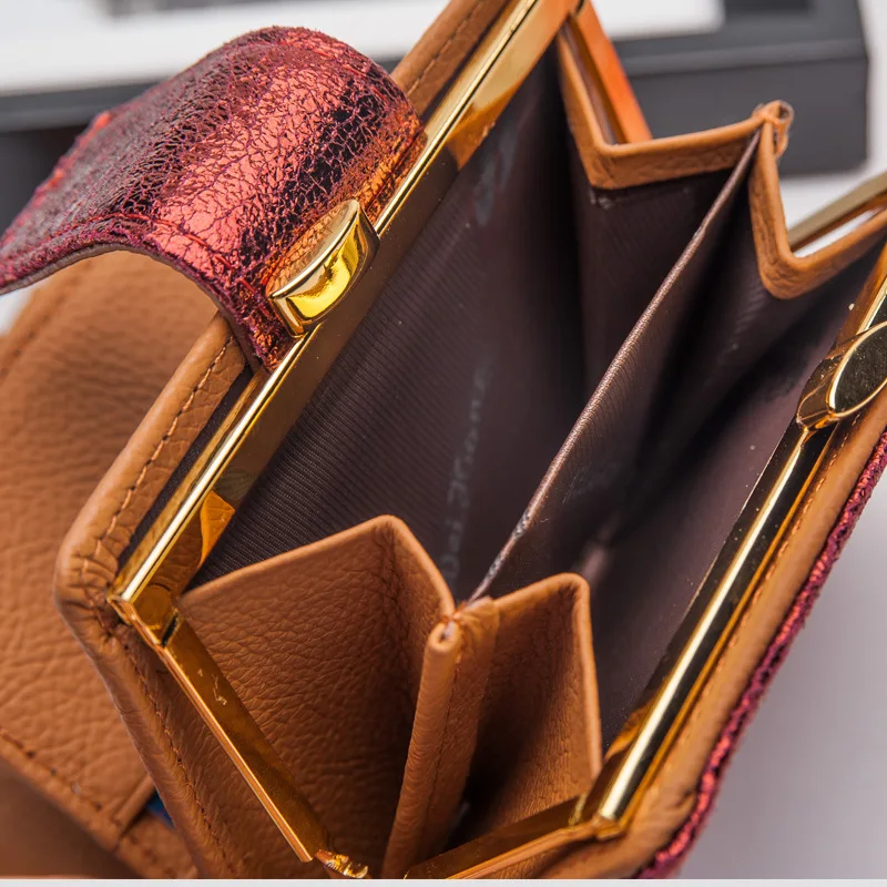 Яркий кошелек из натуральной кожи для женщин в стиле ретро|genuine leather women wallet|leather