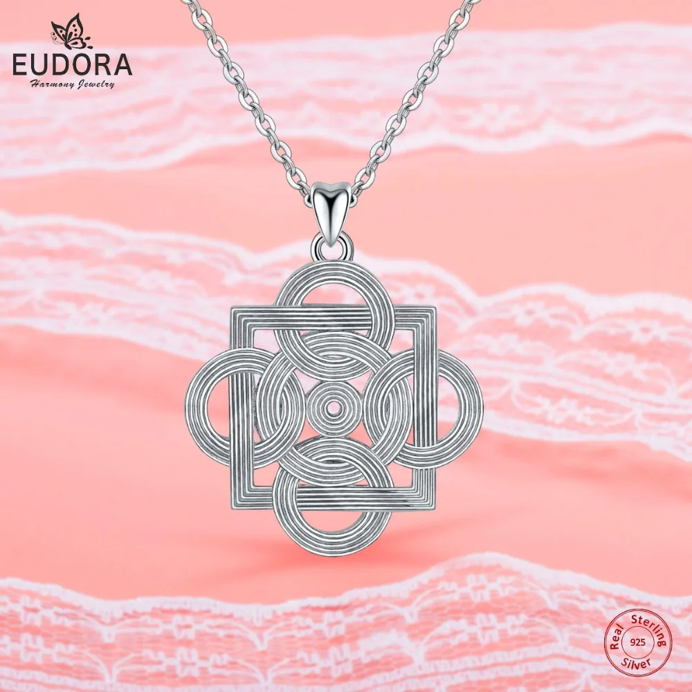 Eudora 925 пробы, серебряное ожерелье, кельтский узел, подвеска с 18 дюймовым чианом для женщин, модное ювелирное изделие, подарок для бойфренда