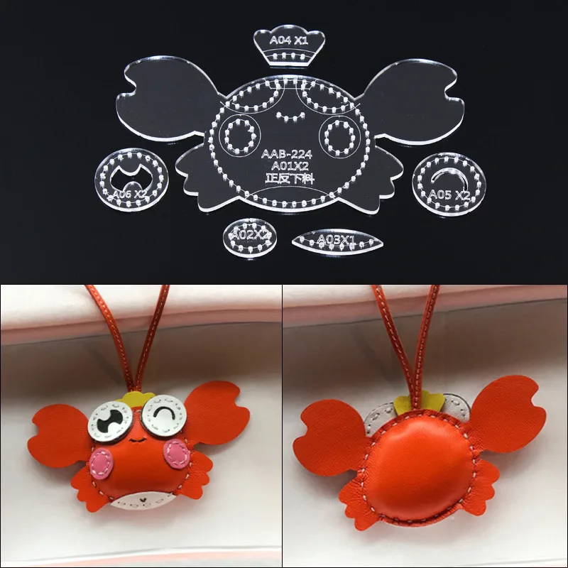 1 Набор DIY искусственная кожа акриловая маленький краб мультфильм брелок