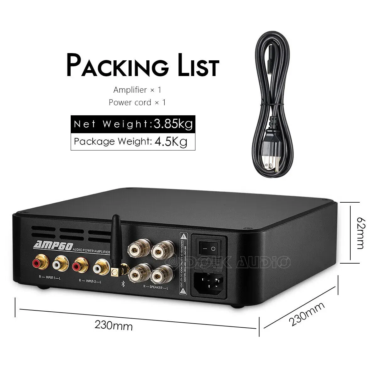 

Nobsound Hi-end HiFi Stereo Power Amplifier Bluetooth 5.0 Receiver Home Desktop Amp 70W*2