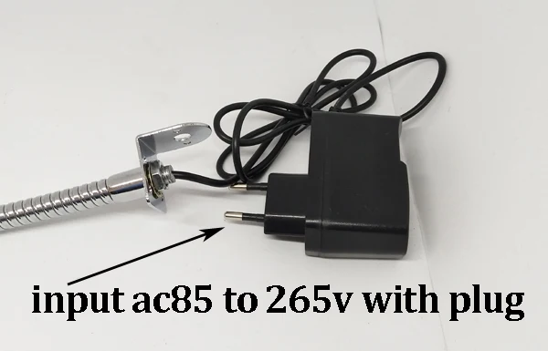 12 V/24 V/110 V/220 V с вилкой 5W светодиодный светильник для чтения с гибкой трубкой