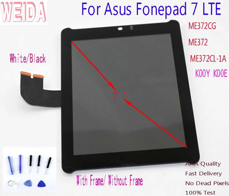 WEIDA 7 ''для Asus Fonepad LTE ME372CG ME372 K00E Φ K00Y ЖК сенсорный экран в сборе с рамкой
