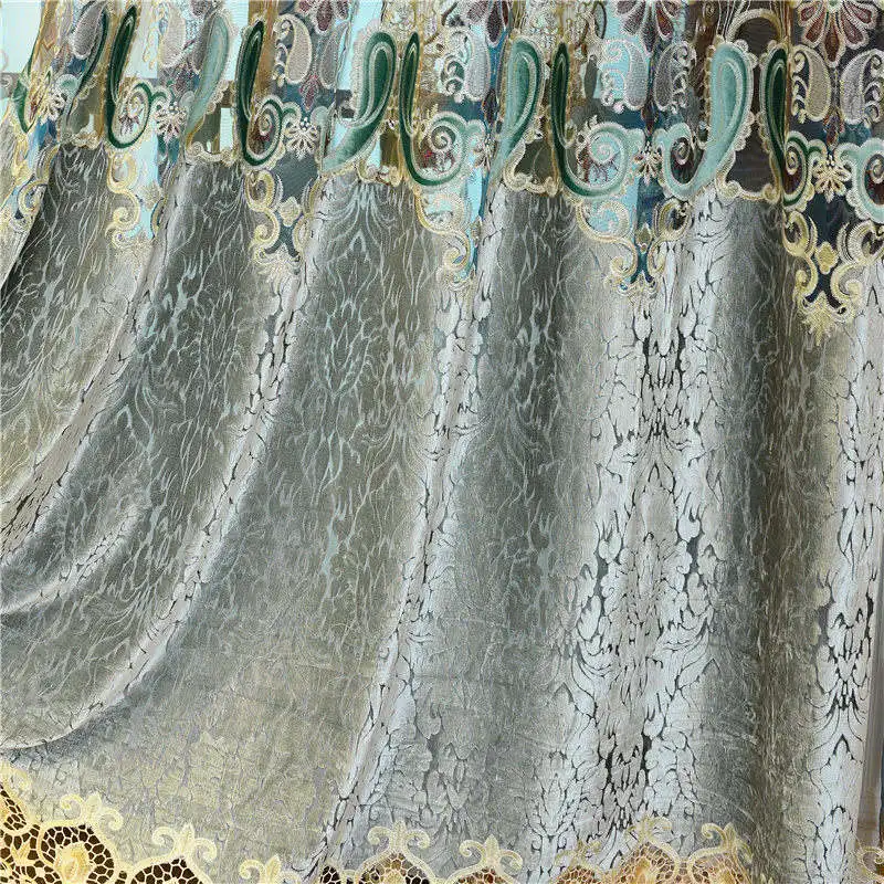 Luxury Cloth curtain Европейский стиль, роскошная вышитая вилла, балдахин, занавески s для гостиной с высококачественной вуалью, занавески для спальни - Цвет: Luxury Cloth curtain