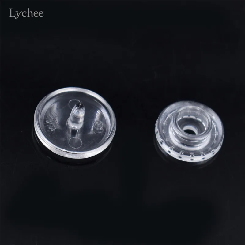 Lychee Life 50 комплектов прозрачные пластиковые застежки для кнопок 12 мм прозрачная