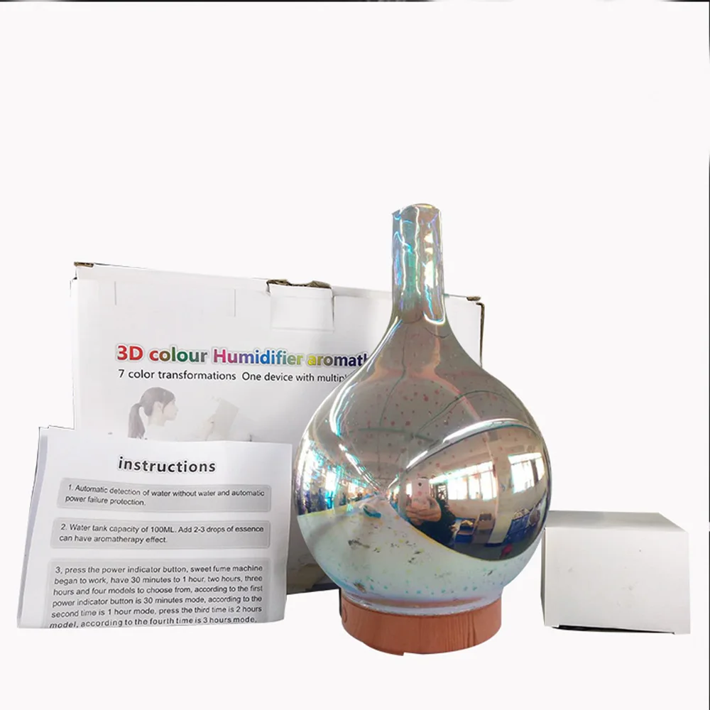 100 мл креативный 3D светодиодный ночник стеклянная деревянная ваза Форма