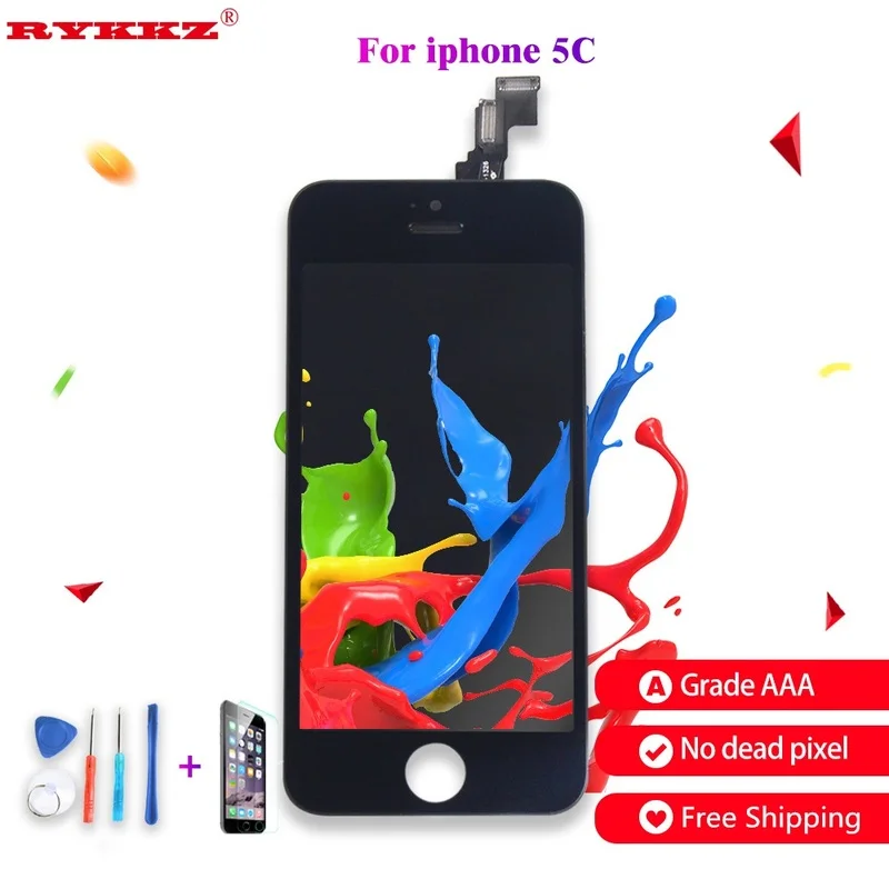 Качество AAA дисплей для iPhone 5C ЖК-экран в сборе Замена с оригинальным дигитайзером