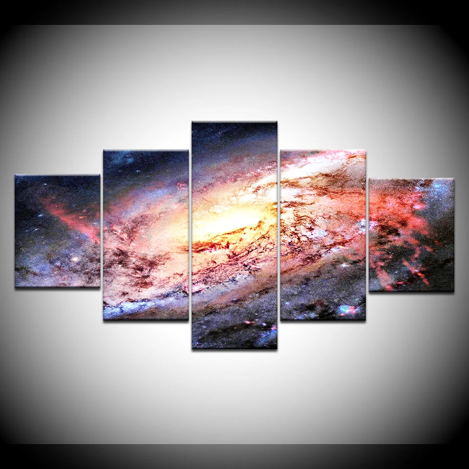 5 шт. Wall Art Холст Картина HD с принтом Вселенной Блестящий Galaxy украшения дома Плакат