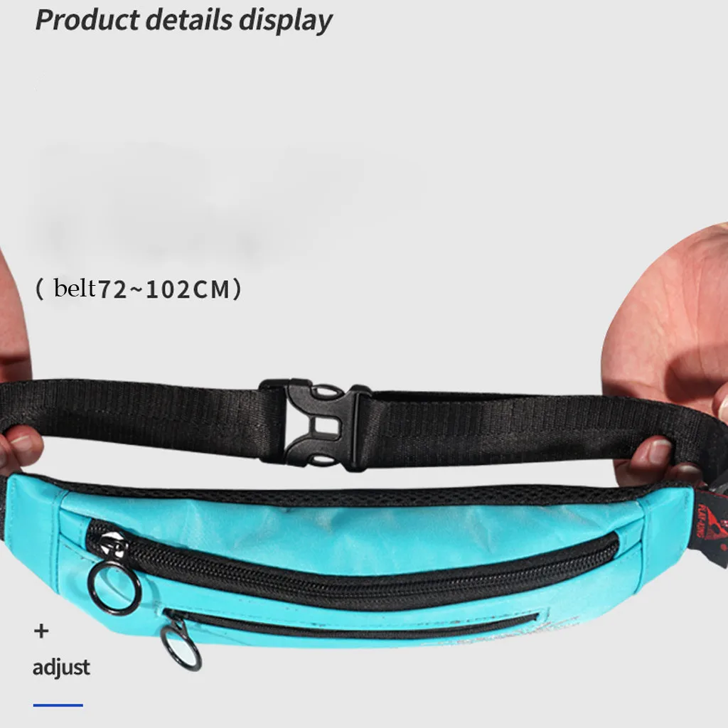 New Outdoor Unisex Fashion Sports Led Flash Pockets Hiking Phone Pockets Purse Chest Travel Cashier Belt Boys Girl Bag#R10