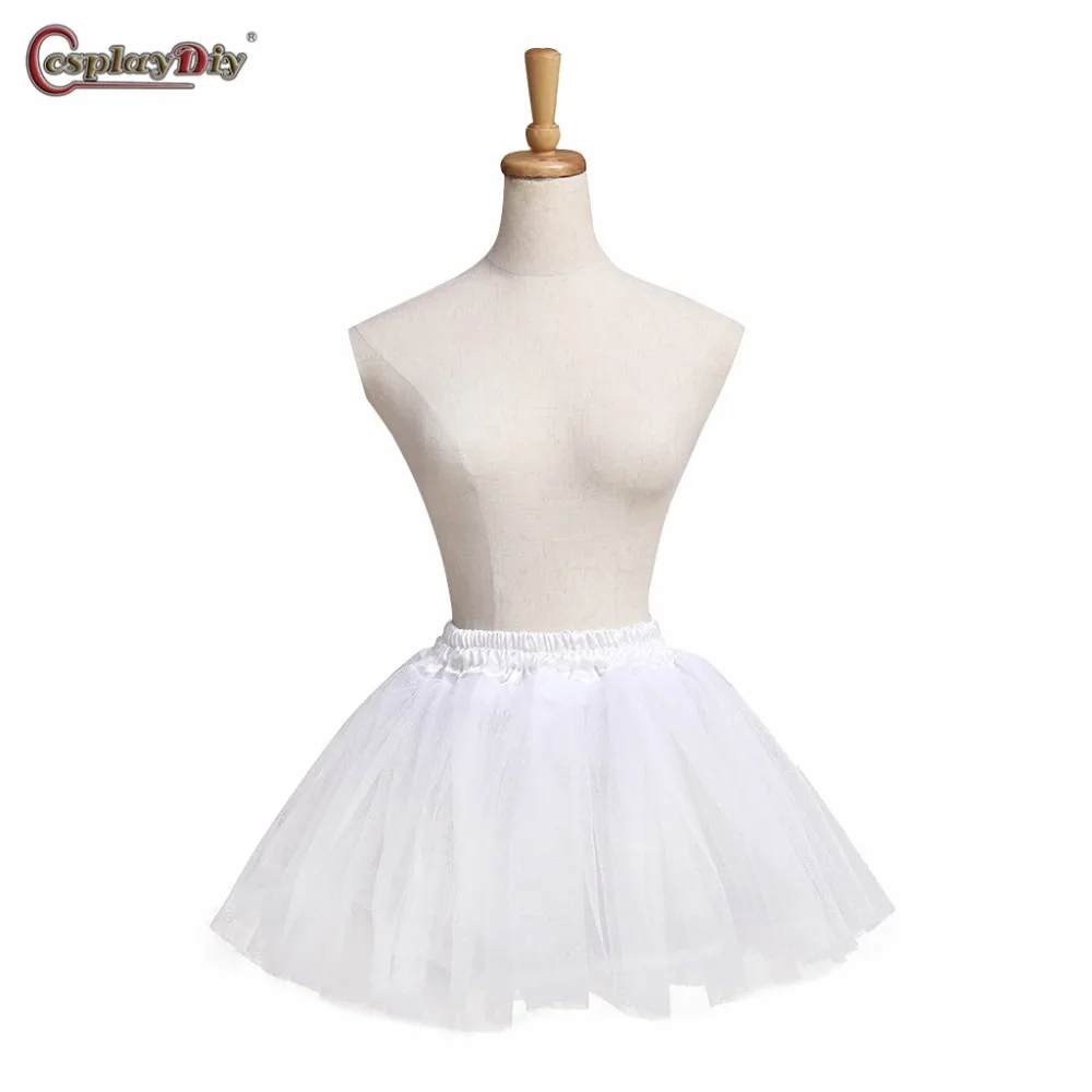

CosplayDiy Short Petticoats Tulle Petticoat Crinoline For Girls Tutu Skirt Ball Gown Underskirt Jupon-mariage Wedding Petticoat