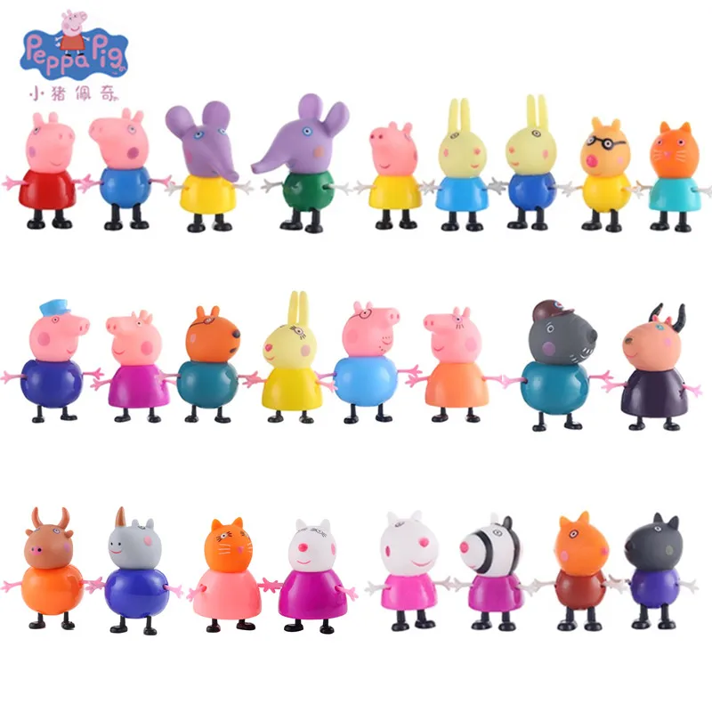 9 Свинка Пеппа DIY игрушка кукольный дом Праздничная вилла модель экшн фигурка аниме куклы фигурка игрушки для детей подарки на день рождения - Цвет: 9