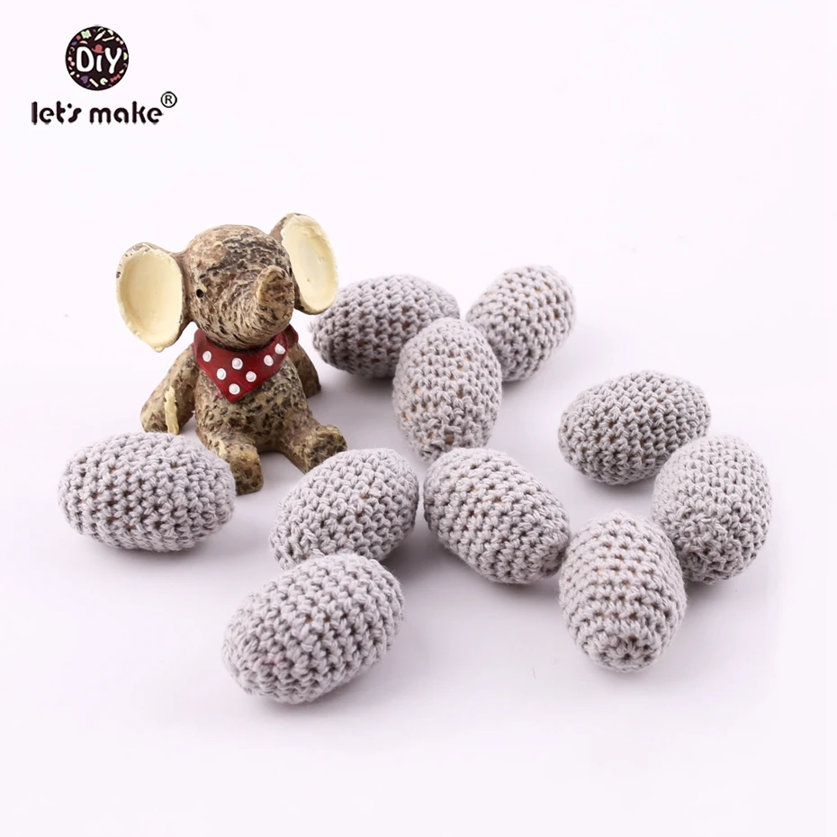 Let's Make Crochet Wooden Baby Teether Beads Wood Geometric Polygon 6pc 35*25mm DIY Shower Gift Toy Accessories | Мать и ребенок