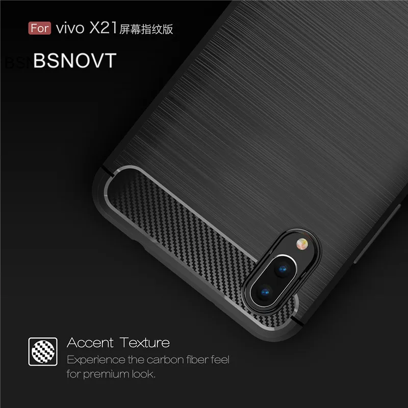 ДЛЯ VIVO X21 ud чехол силиконовый со щеткой ударопрочный противоударный для телефона