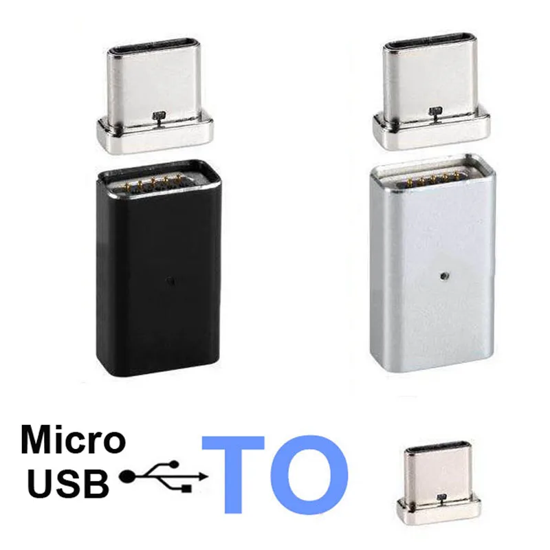 Магнитный переходник с разъемом Micro USB Мама на Type C/Lightning /Micro папа металлический