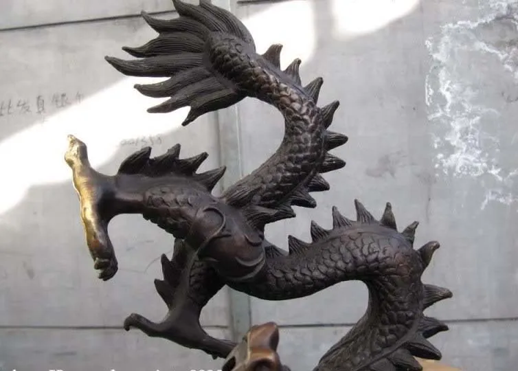 21 дюймов китайский regius дворец бронзовый резные favonian лаки Fly статуи дракона|statue of