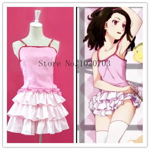 Monogatari Bakemonogatari Nisemonogatari Nadeko Sengoku розовое платье карнавальный костюм|dress fleece|dress