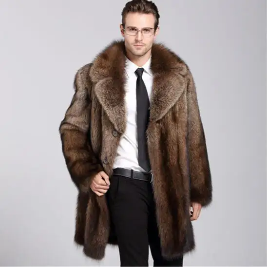 Осенняя куртка из искусственной норки Мужская Зимняя Толстая теплая шуба меха