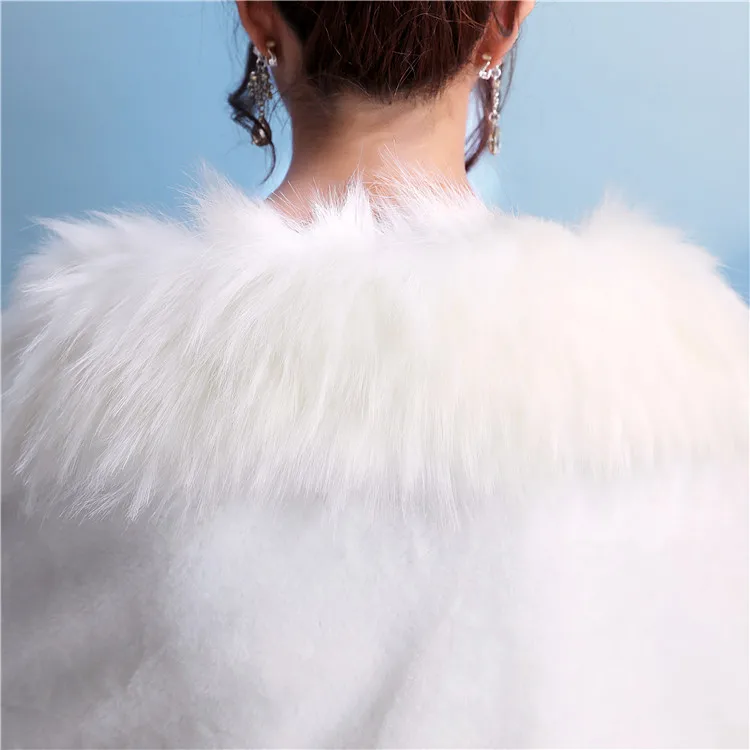 JaneVini цвета слоновой кости Зимние Свадебные обертывания из искусственного меха