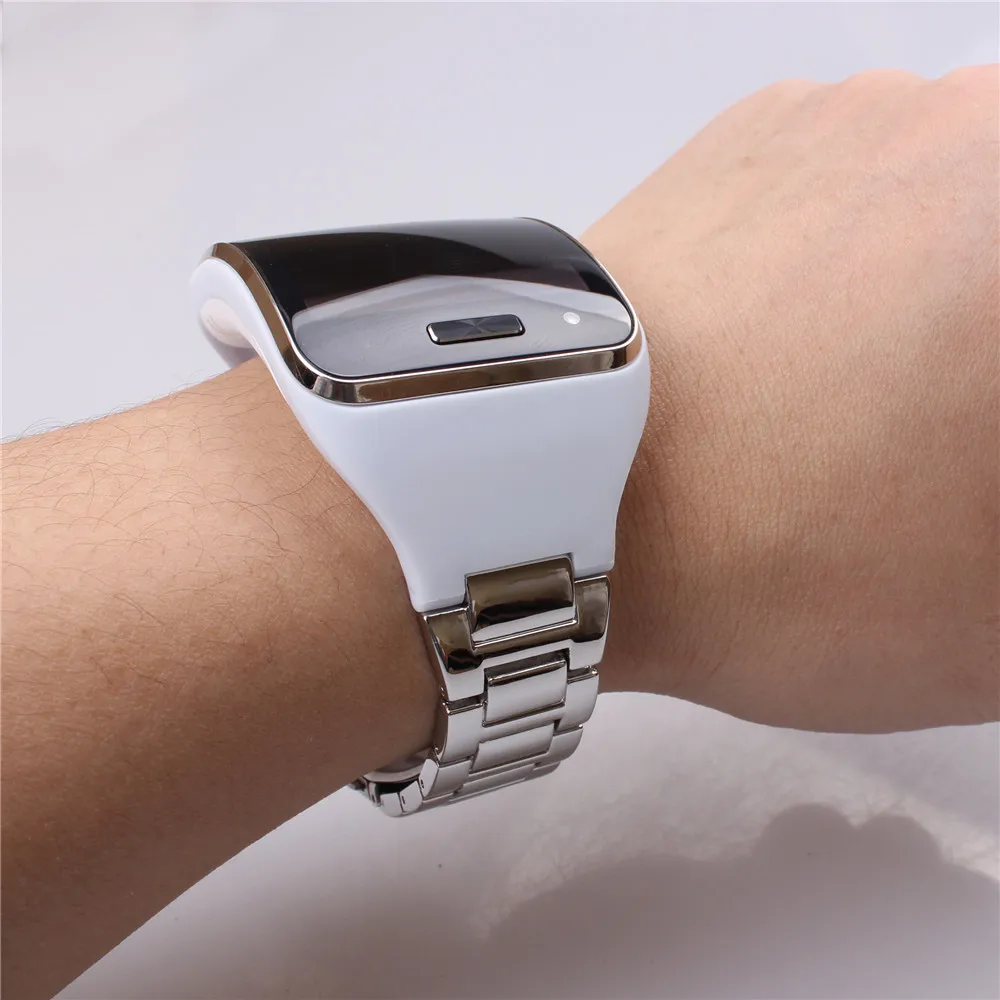 Регулируемый металлический сменный фитнес-ремень для samsung gear S SM-R750 браслет стальной ремешок для samsung gear s R750 ремешок