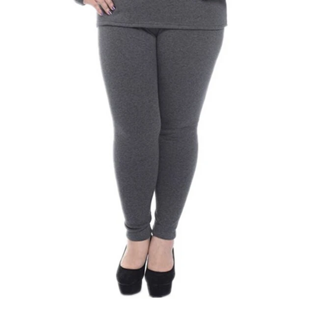 Флисовые леггинсы размера плюс женские для холодной зимы теплые черные
