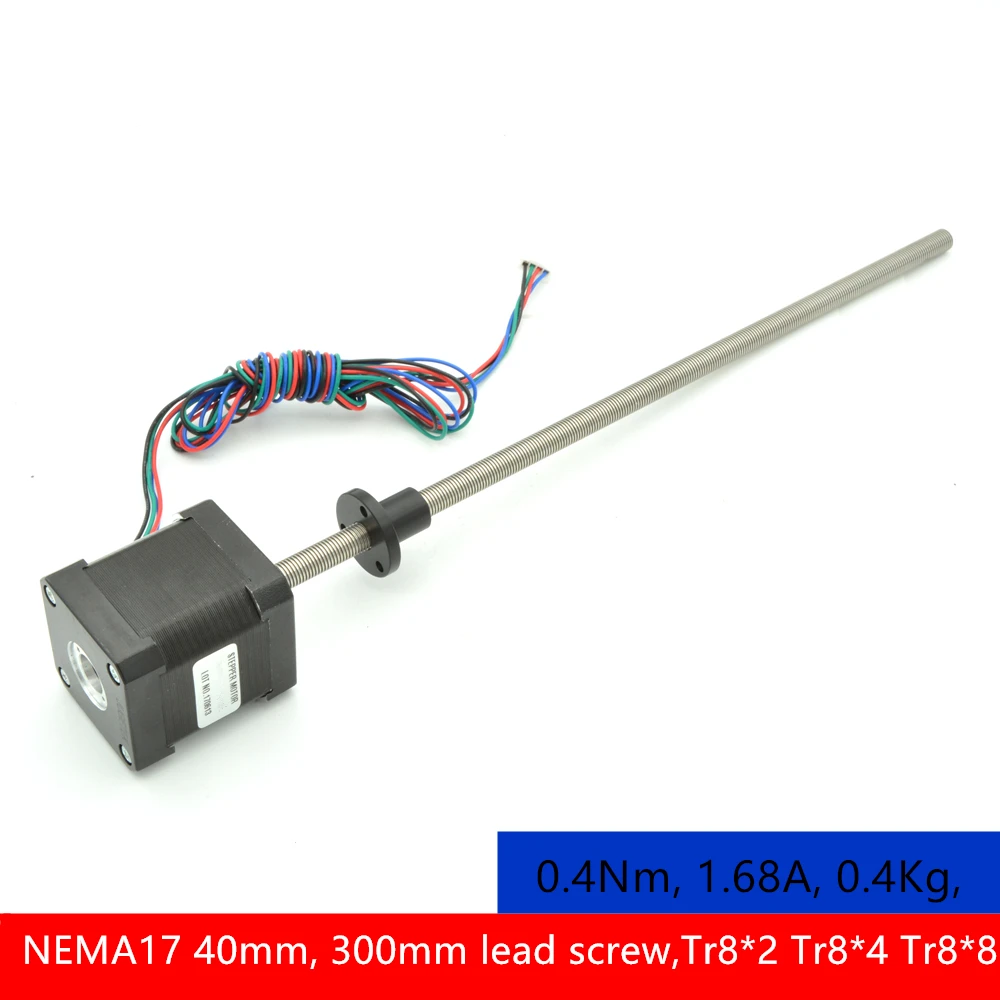 NEMA 17 линейный шаговый двигатель 200 мм Tr8 свинцовый винт 2 NEMA17 для 3D