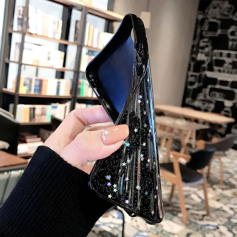 Красный чехол mi note 7 роскошный блестящий прозрачный со звездами для Xiaomi 9 8 lite note7 pro