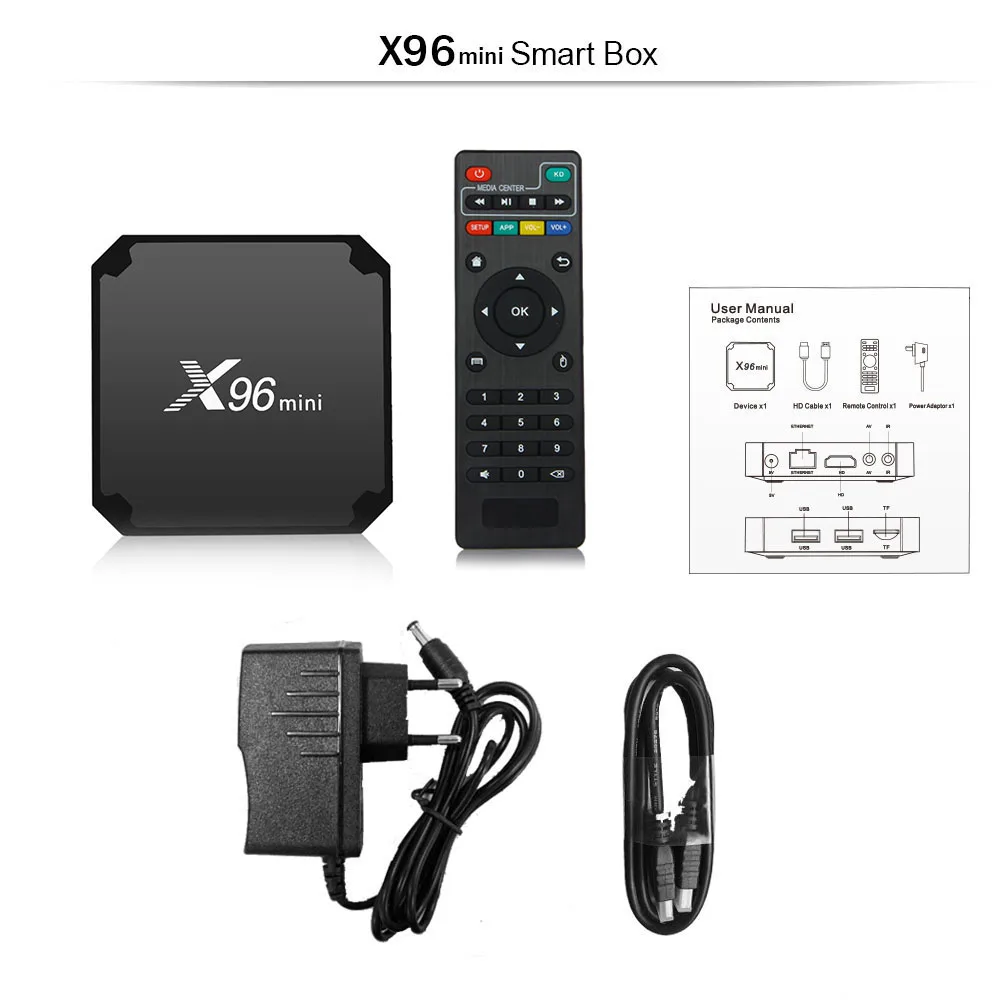 WEGOO X96 мини умные телевизоры коробка Android 7 1 S905W 2 ГБ 16 Гб Wi Fi IP ТВ X96mini 4 K HD медиаплеер