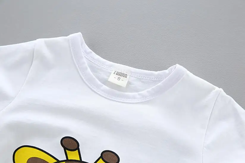 NEW Summer Children Baby Cotton Clothes Cartoon Giraffe T-Shirt Shorts 2pcs/Sets Child Toddler Boys Girls Clothing Tracksuits |