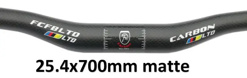 matte FCFB матовый mtb Руль Горный велосипед, велосипедное углеродное Руль 25,4*380- 720 мм плоский или подъем бар Велоспорт Запчасти - Цвет: matte